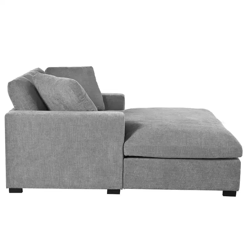 Chaise longue surdimensionnée 53,5" L x 70,9" P, fauteuil classique en tissu doux avec pieds en bois massif, assise confortable, montage facile