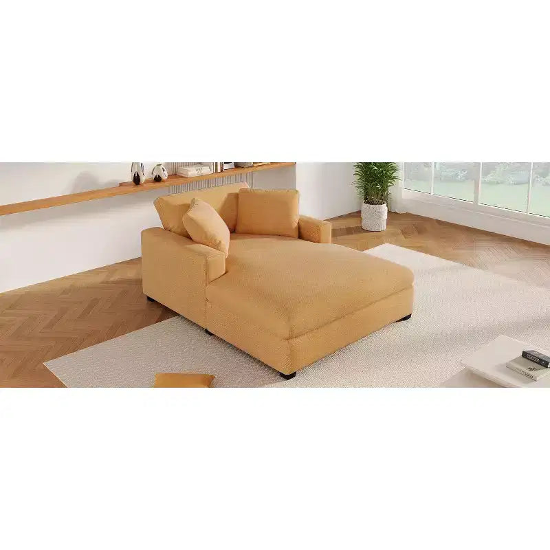 Chaise longue surdimensionnée 53,5" L x 70,9" P, fauteuil classique en tissu doux avec pieds en bois massif, assise confortable, montage facile