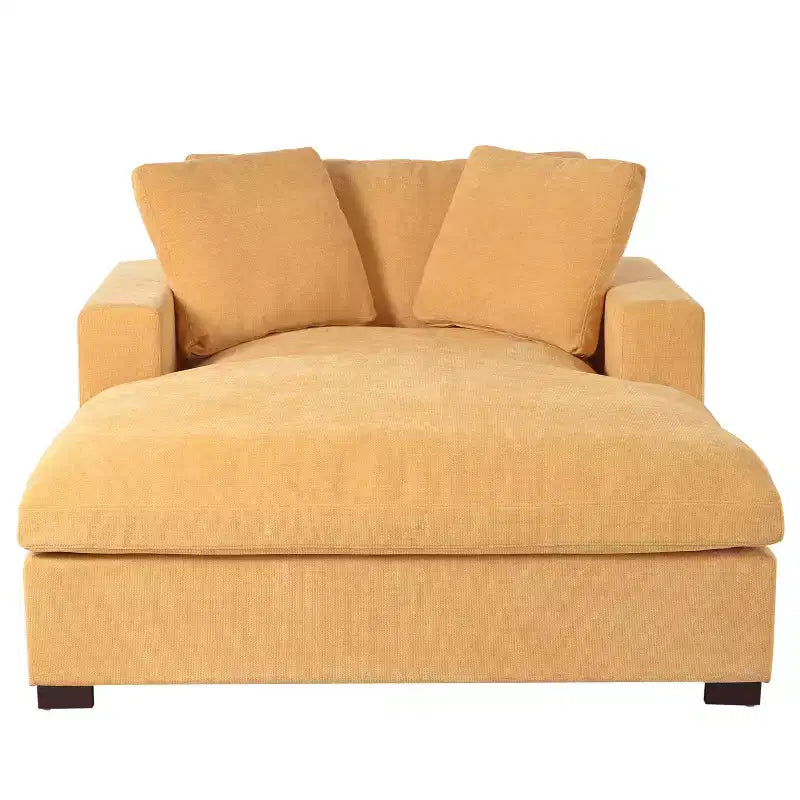 Chaise longue surdimensionnée 53,5" L x 70,9" P, fauteuil classique en tissu doux avec pieds en bois massif, assise confortable, montage facile