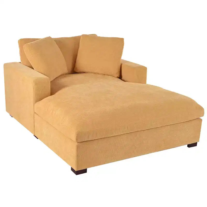 Chaise longue surdimensionnée 53,5" L x 70,9" P, fauteuil classique en tissu doux avec pieds en bois massif, assise confortable, montage facile