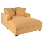 Chaise longue surdimensionnée 53,5" L x 70,9" P, fauteuil classique en tissu doux avec pieds en bois massif, assise confortable, montage facile