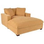 Chaise longue surdimensionnée 53,5" L x 70,9" P, fauteuil classique en tissu doux avec pieds en bois massif, assise confortable, montage facile