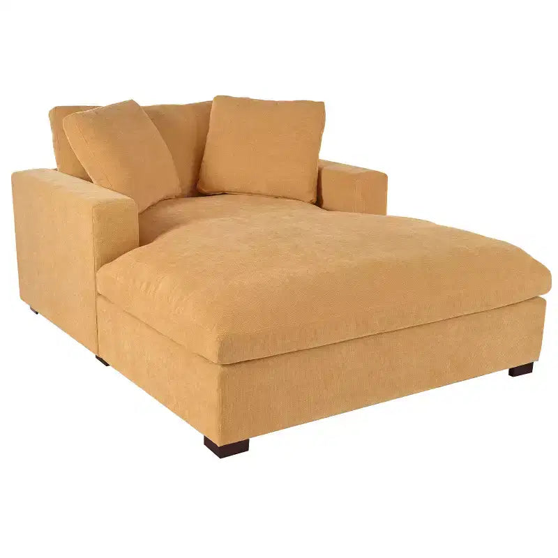 Chaise longue surdimensionnée 53,5" L x 70,9" P, fauteuil classique en tissu doux avec pieds en bois massif, assise confortable, montage facile