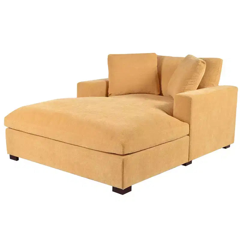 Chaise longue surdimensionnée 53,5" L x 70,9" P, fauteuil classique en tissu doux avec pieds en bois massif, assise confortable, montage facile