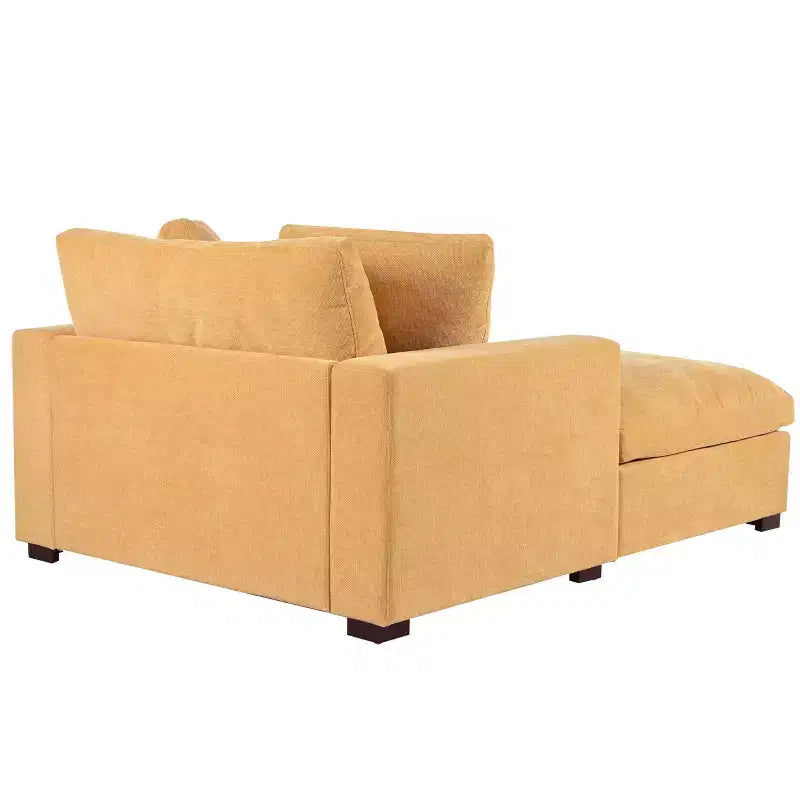 Chaise longue surdimensionnée 53,5" L x 70,9" P, fauteuil classique en tissu doux avec pieds en bois massif, assise confortable, montage facile