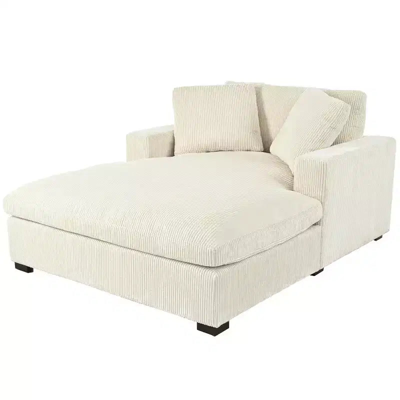 Chaise longue surdimensionnée 53,5" L x 70,9" P, fauteuil classique en tissu doux avec pieds en bois massif, assise confortable, montage facile
