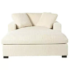 Chaise longue surdimensionnée 53,5" L x 70,9" P, fauteuil classique en tissu doux avec pieds en bois massif, assise confortable, montage facile