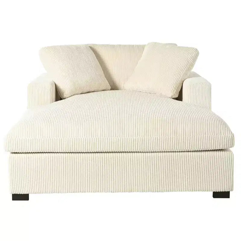 Chaise longue surdimensionnée 53,5" L x 70,9" P, fauteuil classique en tissu doux avec pieds en bois massif, assise confortable, montage facile