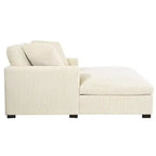 Chaise longue surdimensionnée 53,5" L x 70,9" P, fauteuil classique en tissu doux avec pieds en bois massif, assise confortable, montage facile