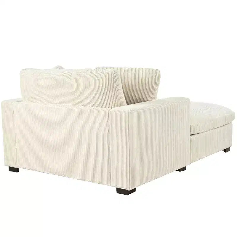 Chaise longue surdimensionnée 53,5" L x 70,9" P, fauteuil classique en tissu doux avec pieds en bois massif, assise confortable, montage facile