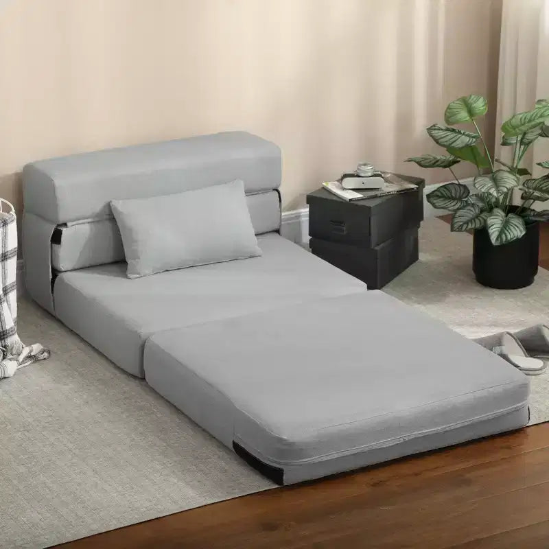Canapé-lit pliable, fauteuil-lit avec oreiller, canapé futon convertible moderne en lin
