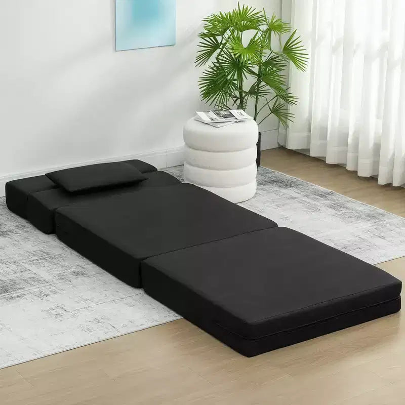 Canapé-lit pliable, fauteuil-lit avec oreiller, canapé futon convertible moderne en lin