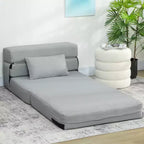 Canapé-lit pliable, fauteuil-lit avec oreiller, canapé futon convertible moderne en lin