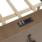 Lit superposé avec étagères de rangement, cadre en bois massif avec armoires et ports USB pour chambre à coucher