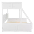 Lit superposé avec étagères de rangement, cadre en bois massif avec armoires et ports USB pour chambre à coucher