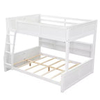 Lit superposé avec étagères de rangement, cadre en bois massif avec armoires et ports USB pour chambre à coucher