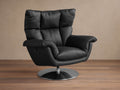 Fauteuil inclinable pivotant en cuir avec coussin en mousse végétale