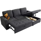 Canapé convertible 96 avec méridienne de rangement, lit escamotable pour salon