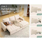 Canapé convertible 96 avec méridienne de rangement, lit escamotable pour salon