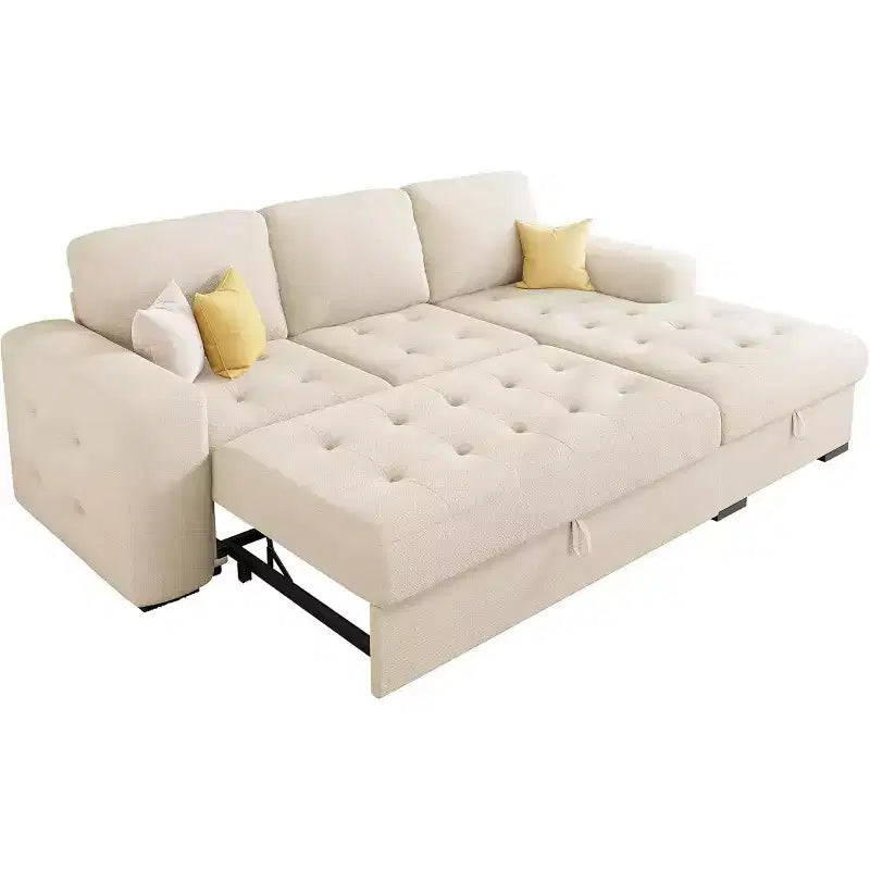 Canapé convertible 96 avec méridienne de rangement, lit escamotable pour salon