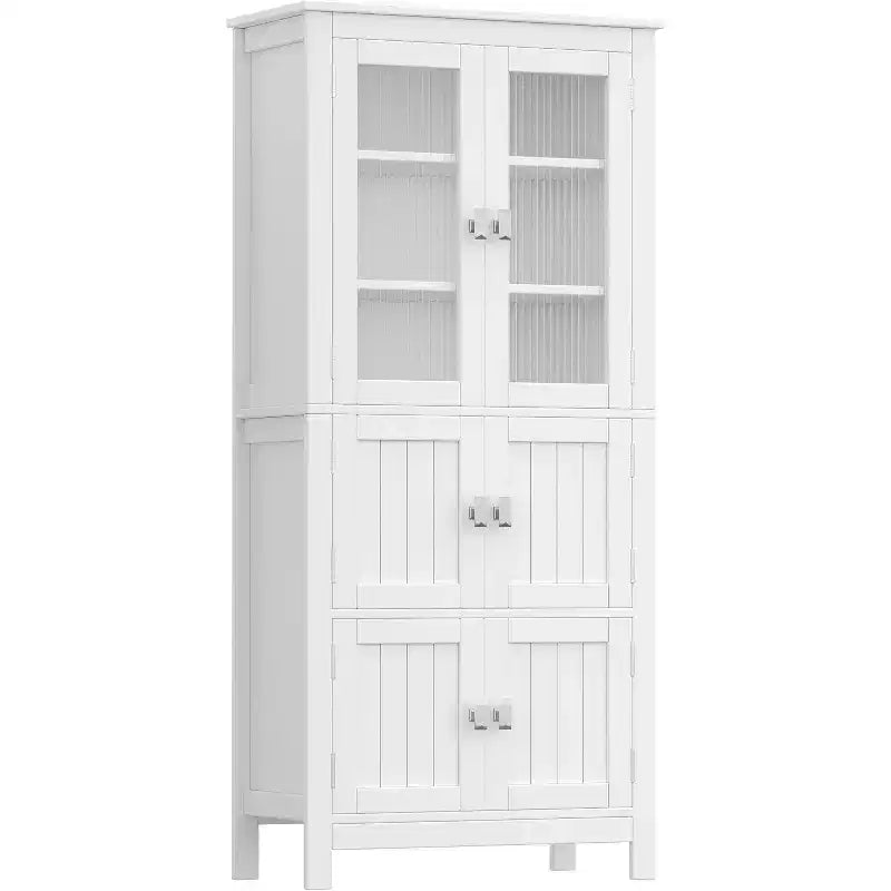 Meuble de salle de bain haut avec 6 portes et étagère réglable