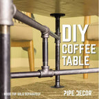 Table basse en tuyaux d'acier industriels avec base réglable