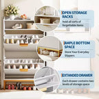 Meuble à chaussures cannelé avec 2 tiroirs basculants et étagère ouverte, organisateur d'entrée pour couloir/vestibule