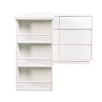 Bureau en L de 100 cm avec grand espace de rangement, bureau d'angle avec armoire de rangement réversible, bureau debout long pour la maison, le bureau, blanc