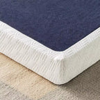 Sommier tapissier métallique de 10 cm avec cadre en acier robuste, lit simple, bleu
