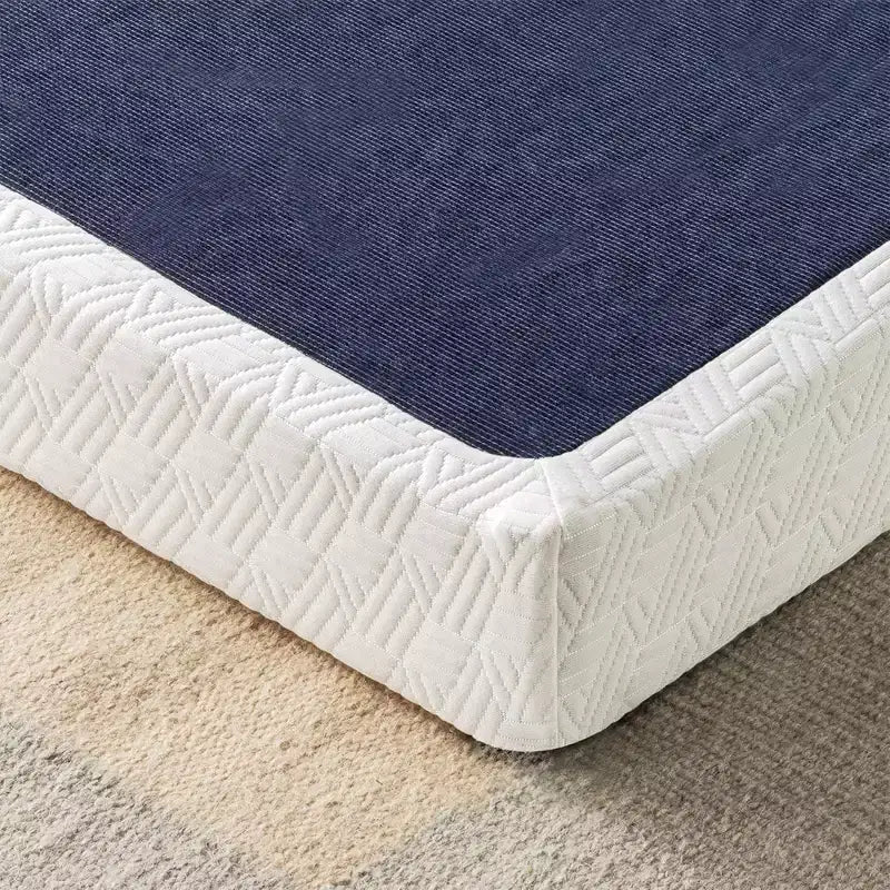 Sommier tapissier métallique de 10 cm avec cadre en acier robuste, lit simple, bleu