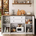 Bahut en MDF couleur bois blanc de style européen - Élévez l'élégance des salles à manger modernes et des espaces de vie classiques