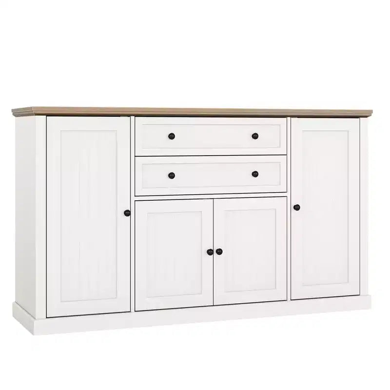 Bahut en MDF couleur bois blanc de style européen - Élévez l'élégance des salles à manger modernes et des espaces de vie classiques