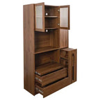 Armoire de cuisine autoportante moderne de 180 cm de haut avec tiroir et étagères réglables