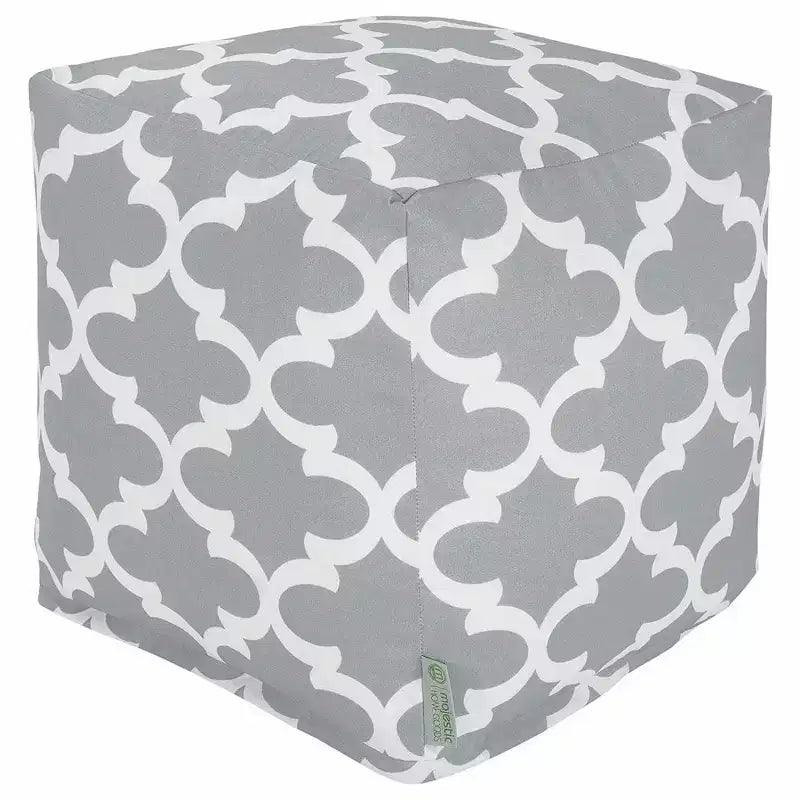 Pouf Cube Ottoman à Motif Treillis, Housse Amovible Lavable, Rembourrage Recyclé Écologique