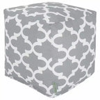 Pouf Cube Ottoman à Motif Treillis, Housse Amovible Lavable, Rembourrage Recyclé Écologique