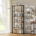 Étagère, bibliothèque à 6 niveaux, étagère d'angle de rangement de style industriel, autoportante, adaptée pour la chambre à coucher, le bureau à domicile, la cuisine, le salon