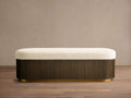 Banc de rangement en bois massif avec coussin rembourré