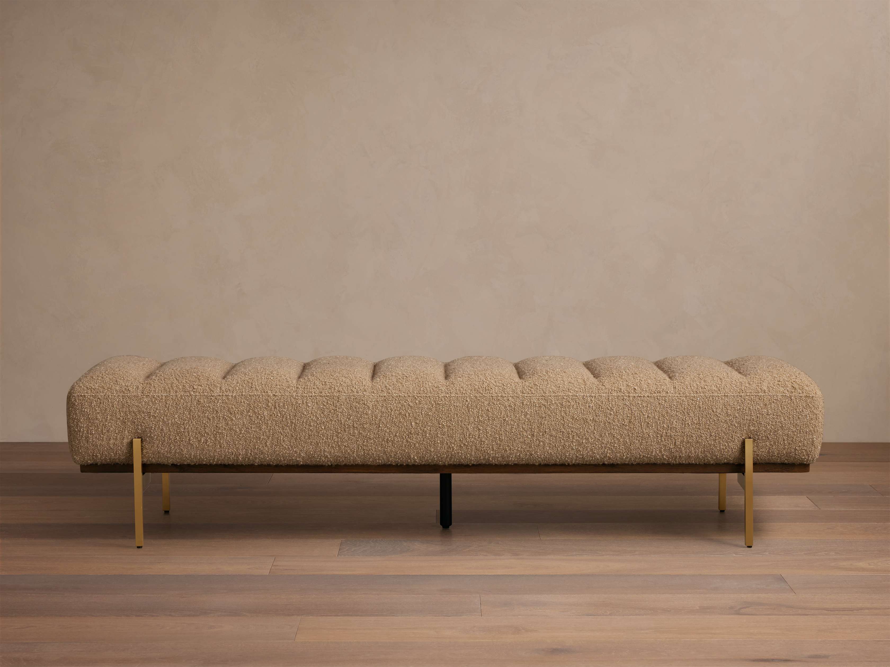 Banc rembourré avec coussin en duvet et plumes