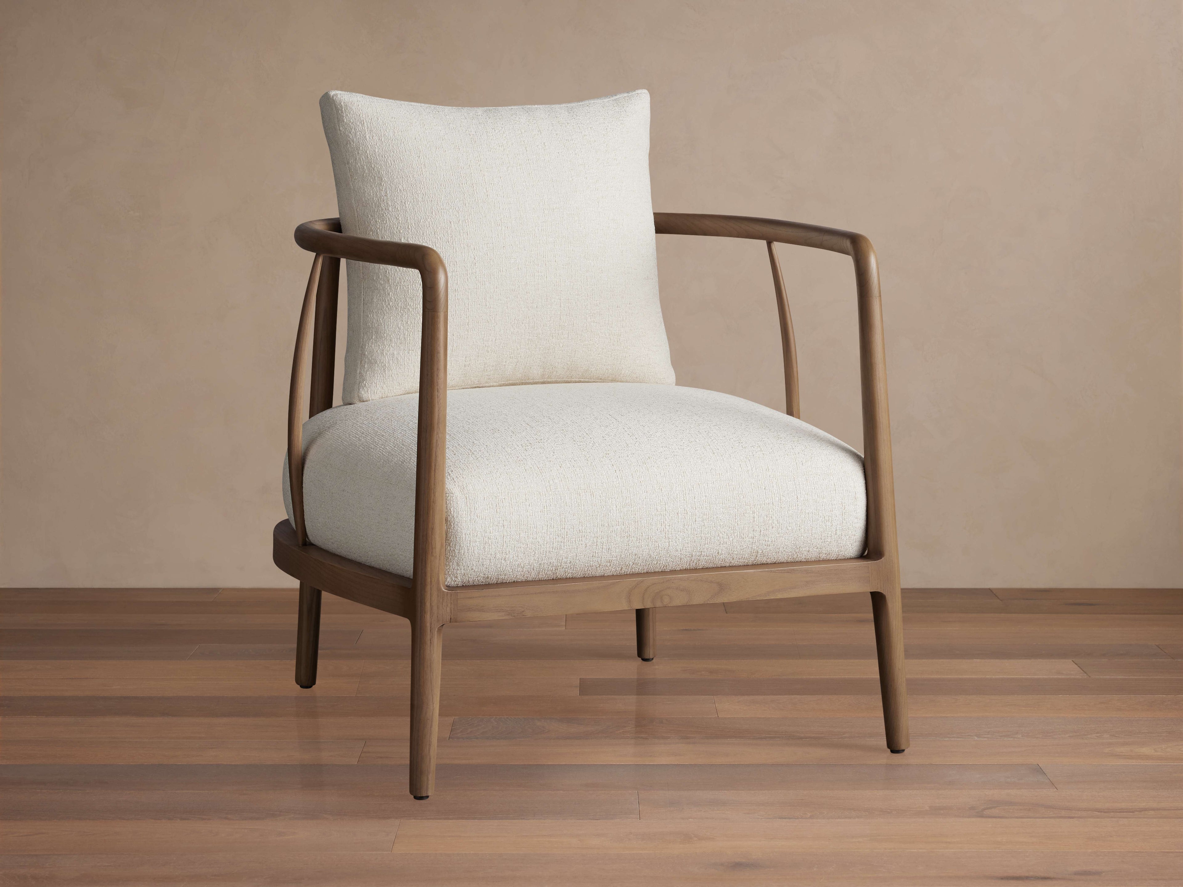 Fauteuil acajou avec tissu performant résistant aux taches