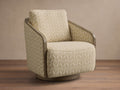 Fauteuil pivotant garni de chêne avec tissu performant résistant aux taches
