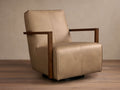 Fauteuil inclinable pivotant en cuir avec coussin en mousse végétale