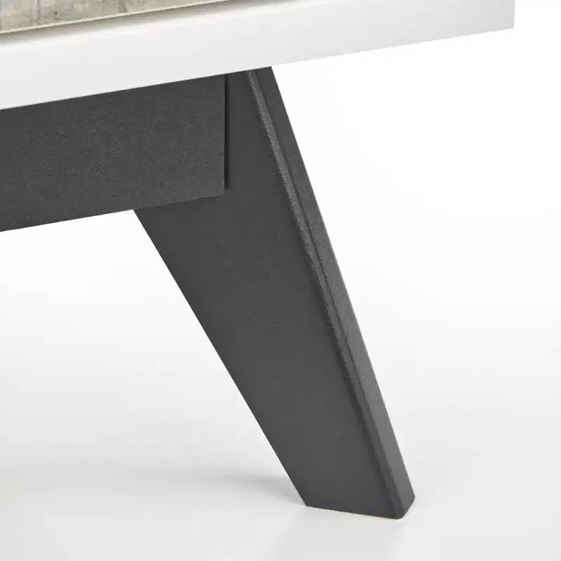 Commode 4 tiroirs Blanc/Gris vieilli : Rangement vertical compact