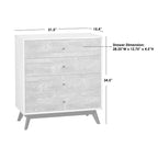 Commode 4 tiroirs Blanc/Gris vieilli : Rangement vertical compact