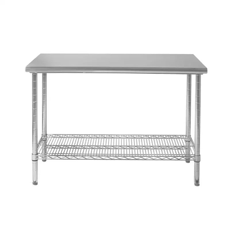 Table de travail en acier inoxydable de qualité commerciale NSF, hauteur 35,5", chariot de cuisine avec rangement