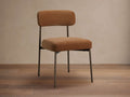 Chaise de salle à manger en bronze antique avec siège en sangle de mousse dense