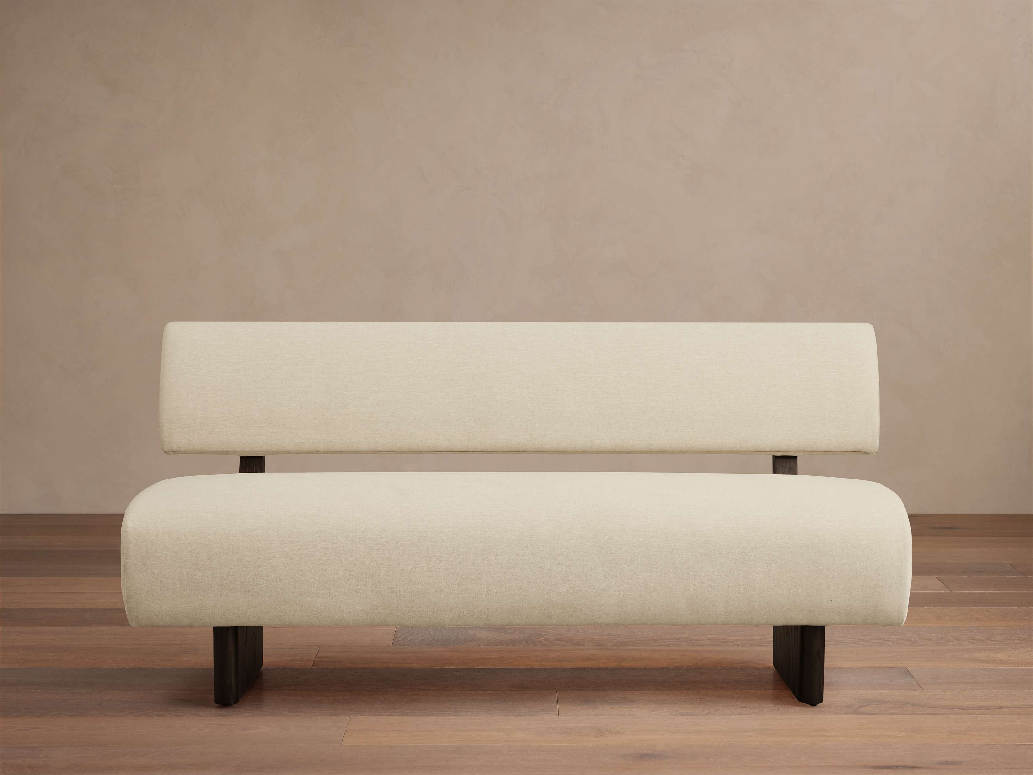 Banc en placage de chêne avec ressorts anti-affaissement et mousse haute résilience