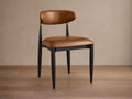 Chaise de salle à manger en similicuir avec structure en bois laqué