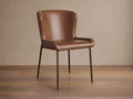 Chaise de salle à manger en similicuir avec structure en fer thermolaqué