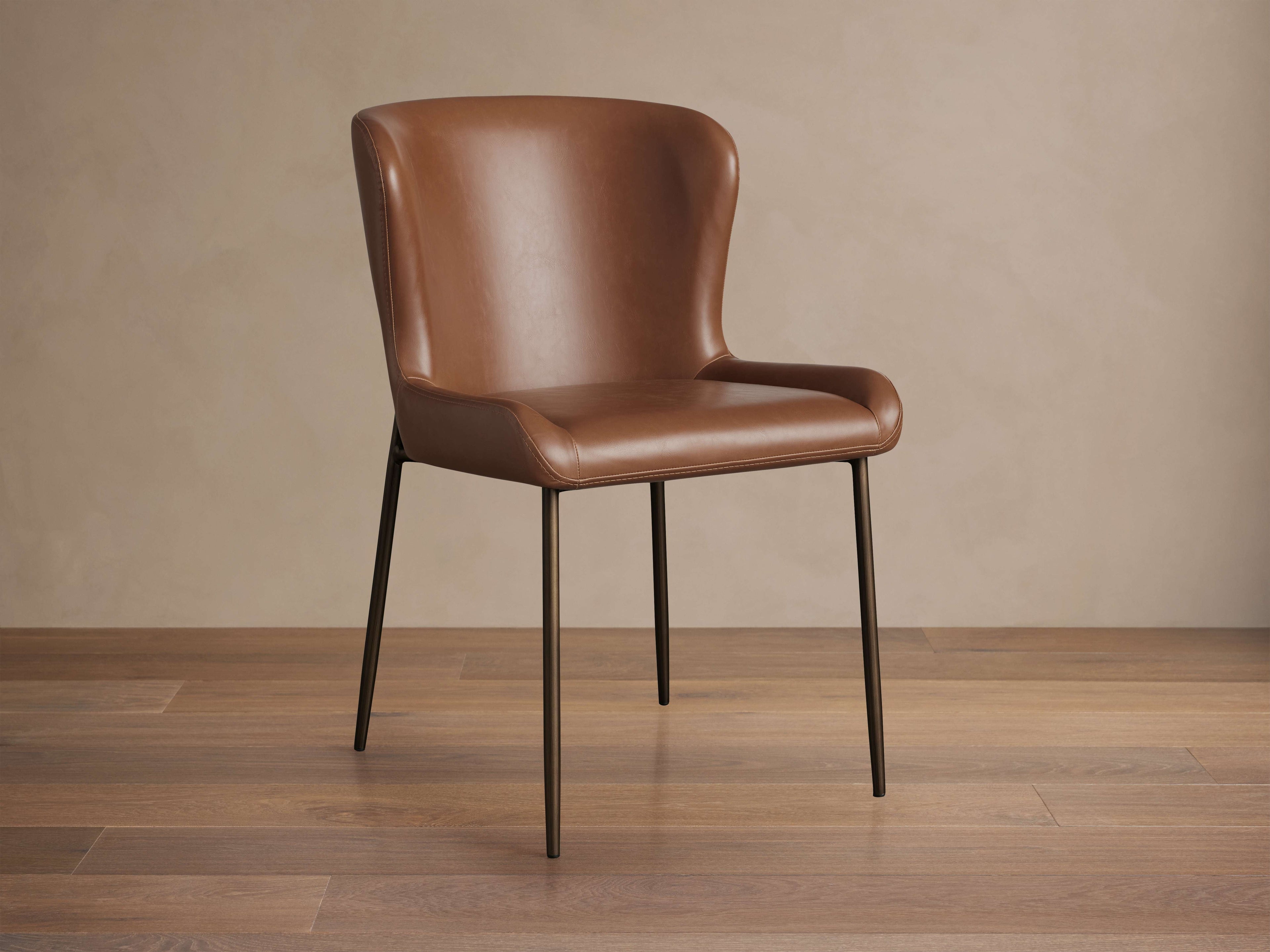 Chaise de salle à manger en similicuir avec structure en fer thermolaqué