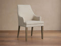 Fauteuil de salle à manger couleur fauve avec tissu haute performance et dossier incurvé